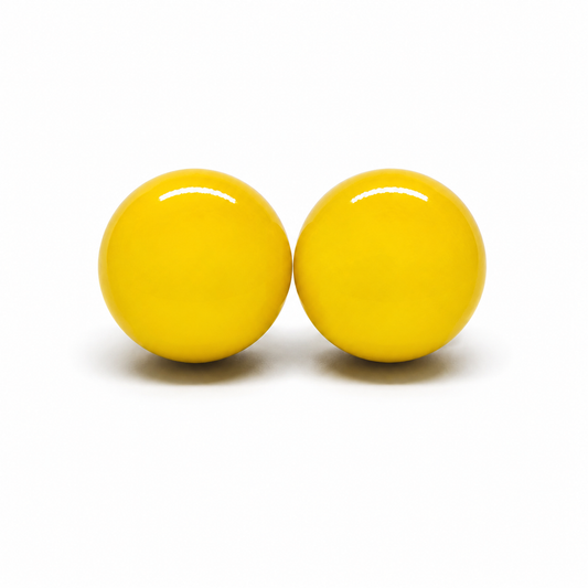 Bright Yellow Stud Earrings by Candi Cove Designs