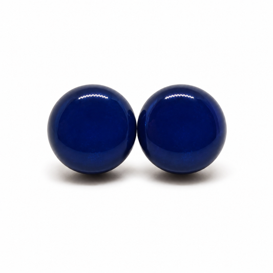 Navy Blue Stud Earrings by Candi Cove Designs
