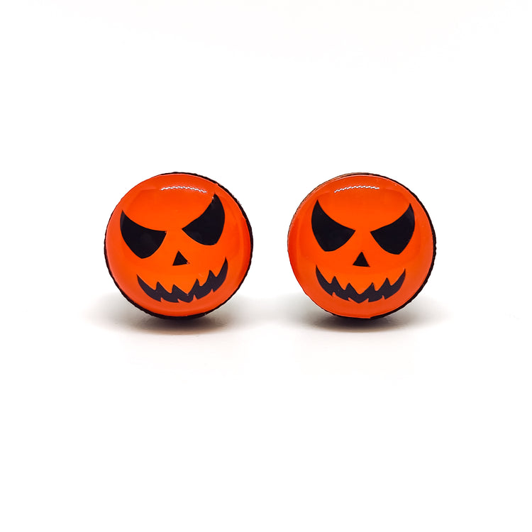 orange and navy earrings terracotta color earrings glow in the dark earrings orange small earrings coral earrings orange studs earrings halloween earrings