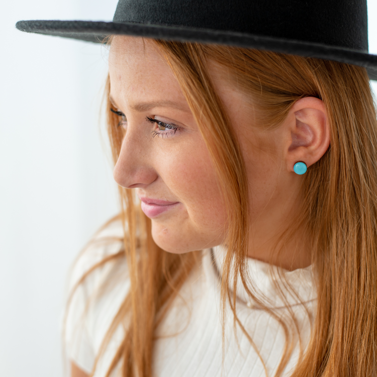 Beige Rainbow Stud Earrings by Candi Cove Designs