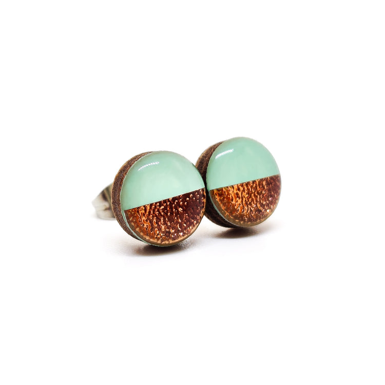 Mint Green and Rose Gold Faux Hammered Metal by Candi Cove Designs