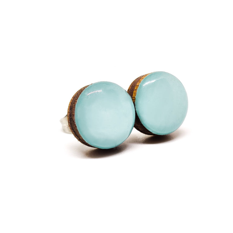 Light Blue Stud Earrings by Candi Cove Designs