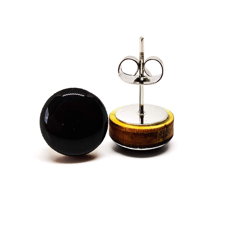 Black stud earrings by candi cove designs everyday simple stud earrings for sensitive ears