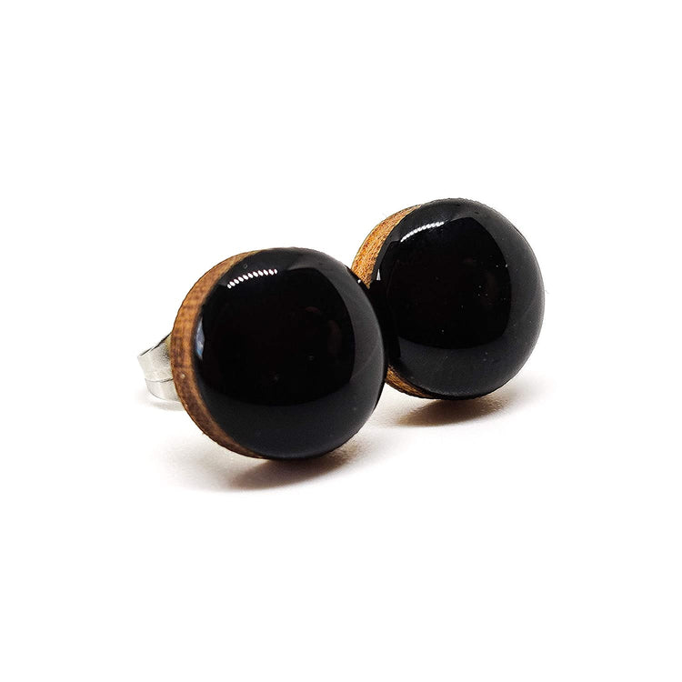 Black stud earrings by candi cove designs everyday simple stud earrings for sensitive ears