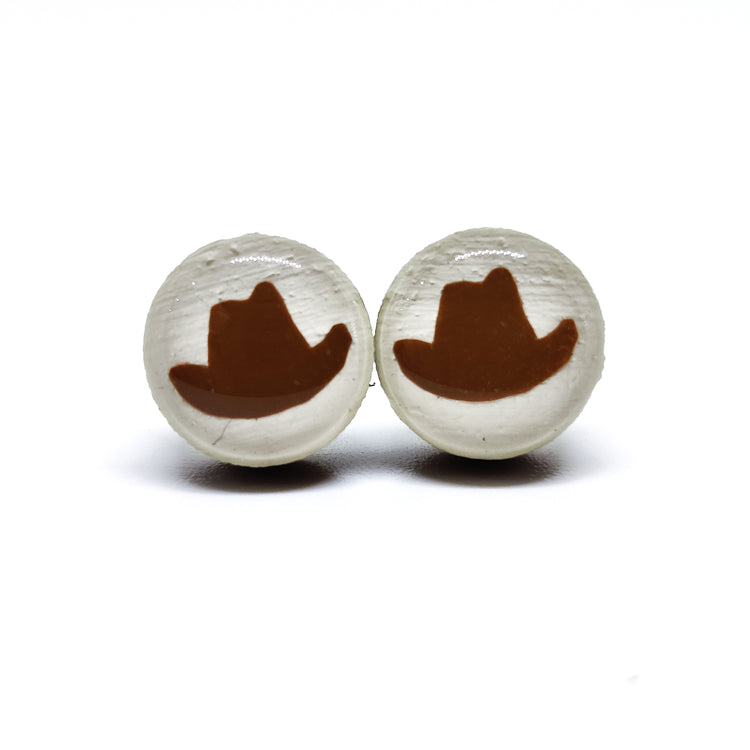 Cowgirl Hat Stud Earrings - Candi Cove Designs