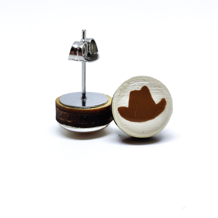 Cowgirl Hat Stud Earrings - Candi Cove Designs