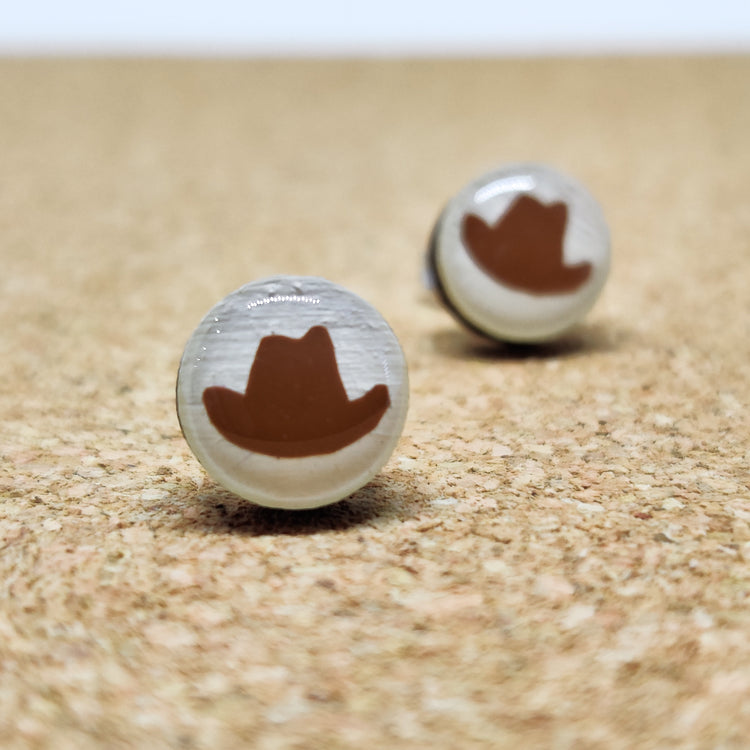 Cowgirl Hat Stud Earrings - Candi Cove Designs