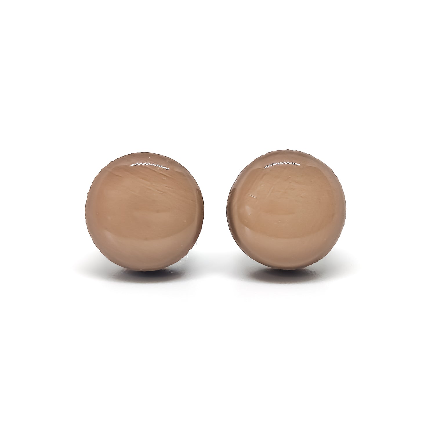 mocha stud earrings by candi cove designs everyday simple stud earirngs for sensitive ears