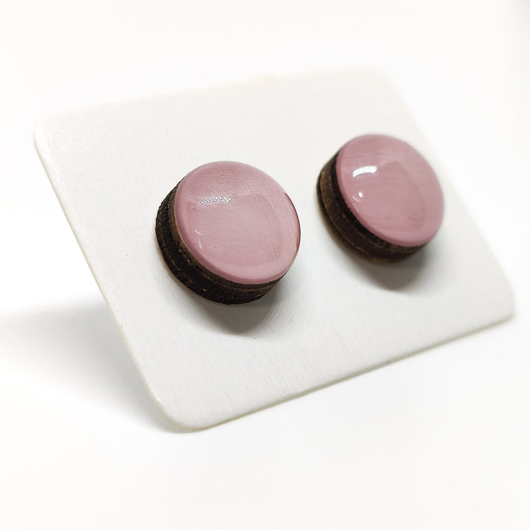 light pink salt stud earrings by candi cove designs everyday simple stud earrings by candi cove designs