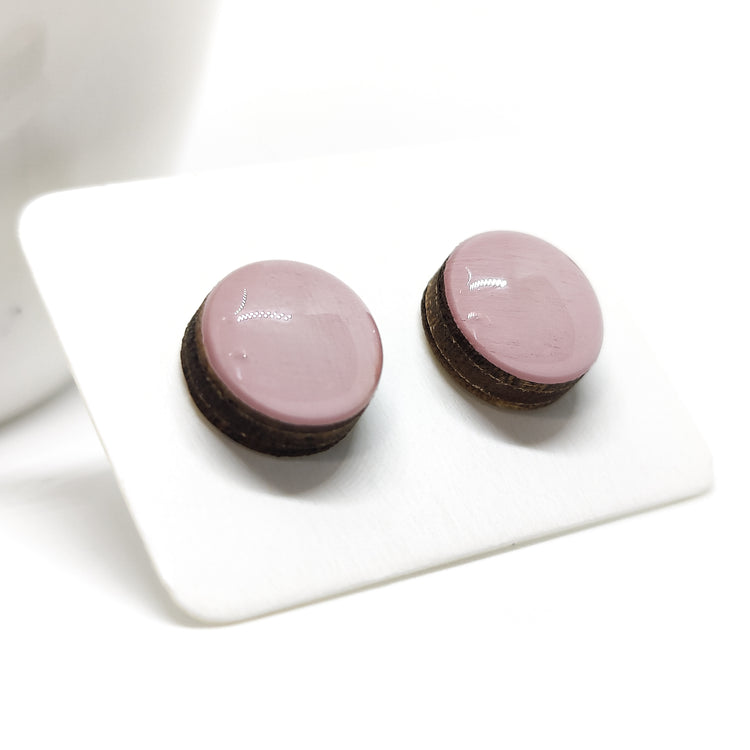 light pink salt stud earrings by candi cove designs everyday simple stud earrings by candi cove designs