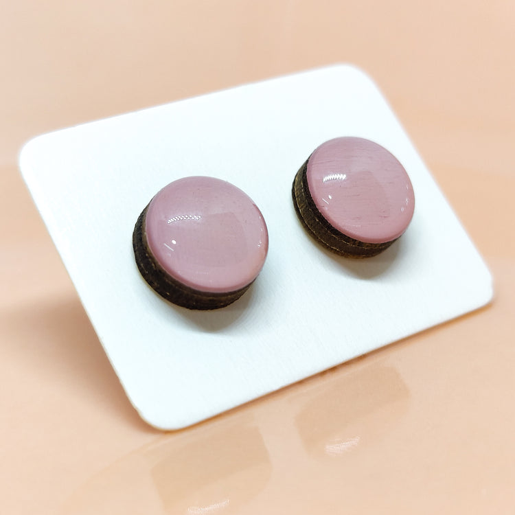 light pink salt stud earrings by candi cove designs everyday simple stud earrings by candi cove designs