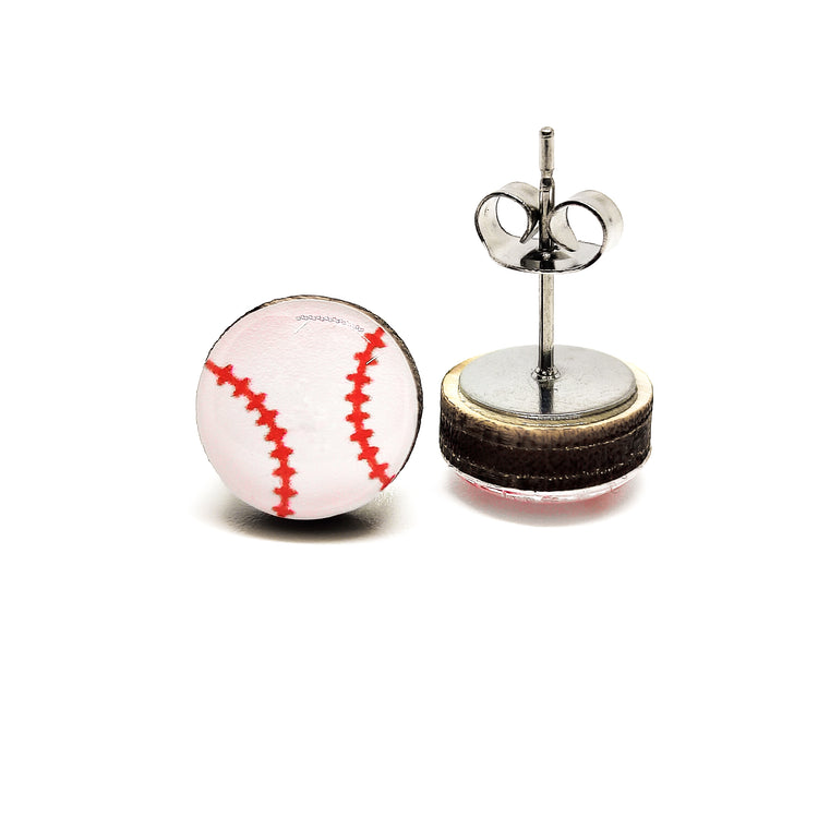 baseball softball stud earrings by candi cove designs