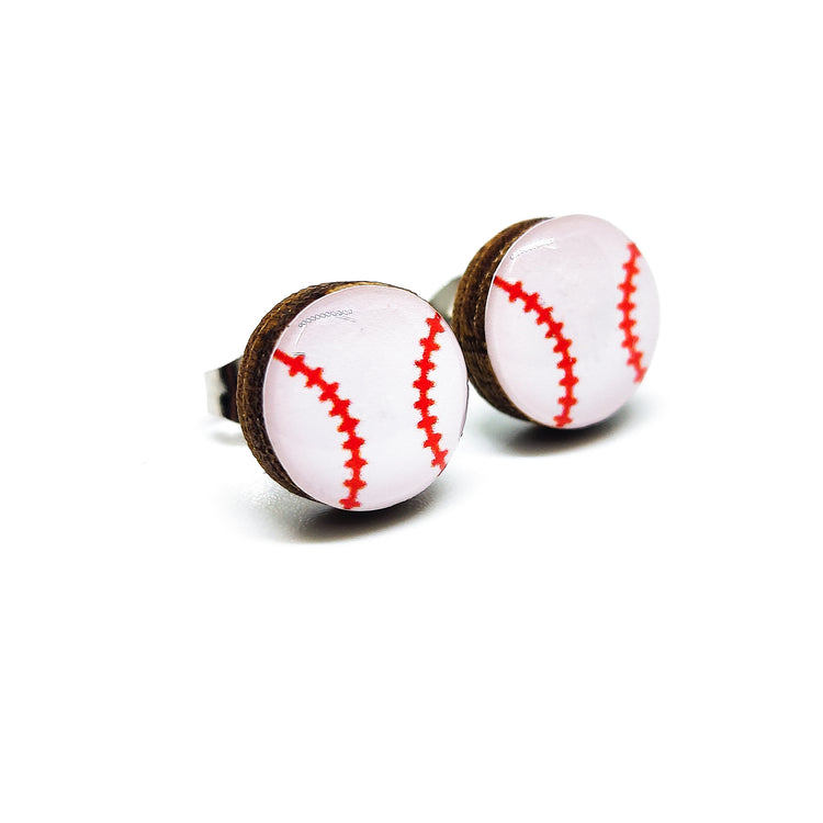 baseball softball stud earrings by candi cove designs
