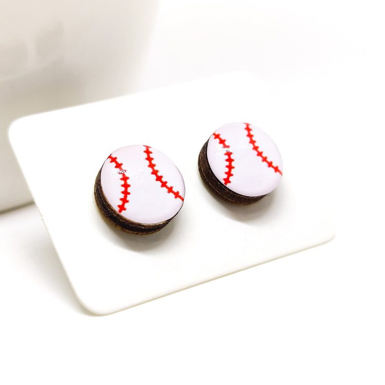 baseball softball stud earrings by candi cove designs