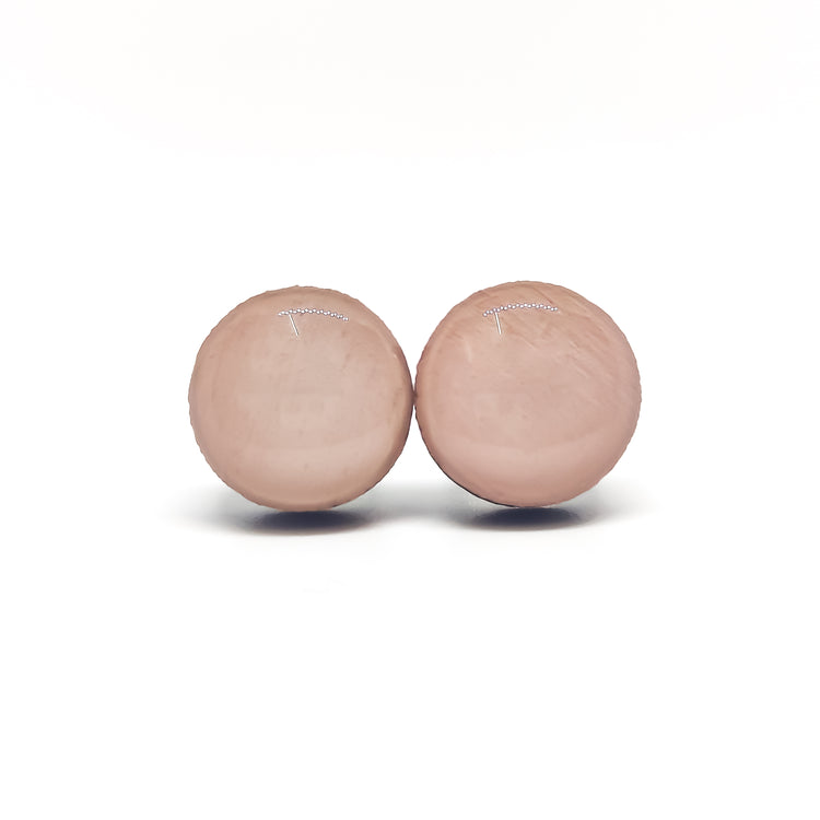 blush pink stud earrings by candi cove designs everyday simple stud earrings for sensitive ears