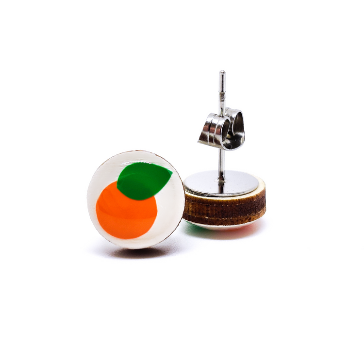 Citrus Orange Stud Earrings by Candi Cove Designs