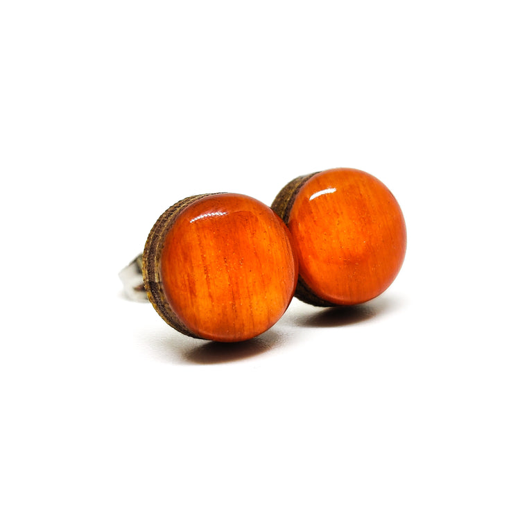 Stud Earrings, Terracotta, 10 mm, Handmade, Stainless Steel Posts for Sensitive Ears - Candi Cove Designs