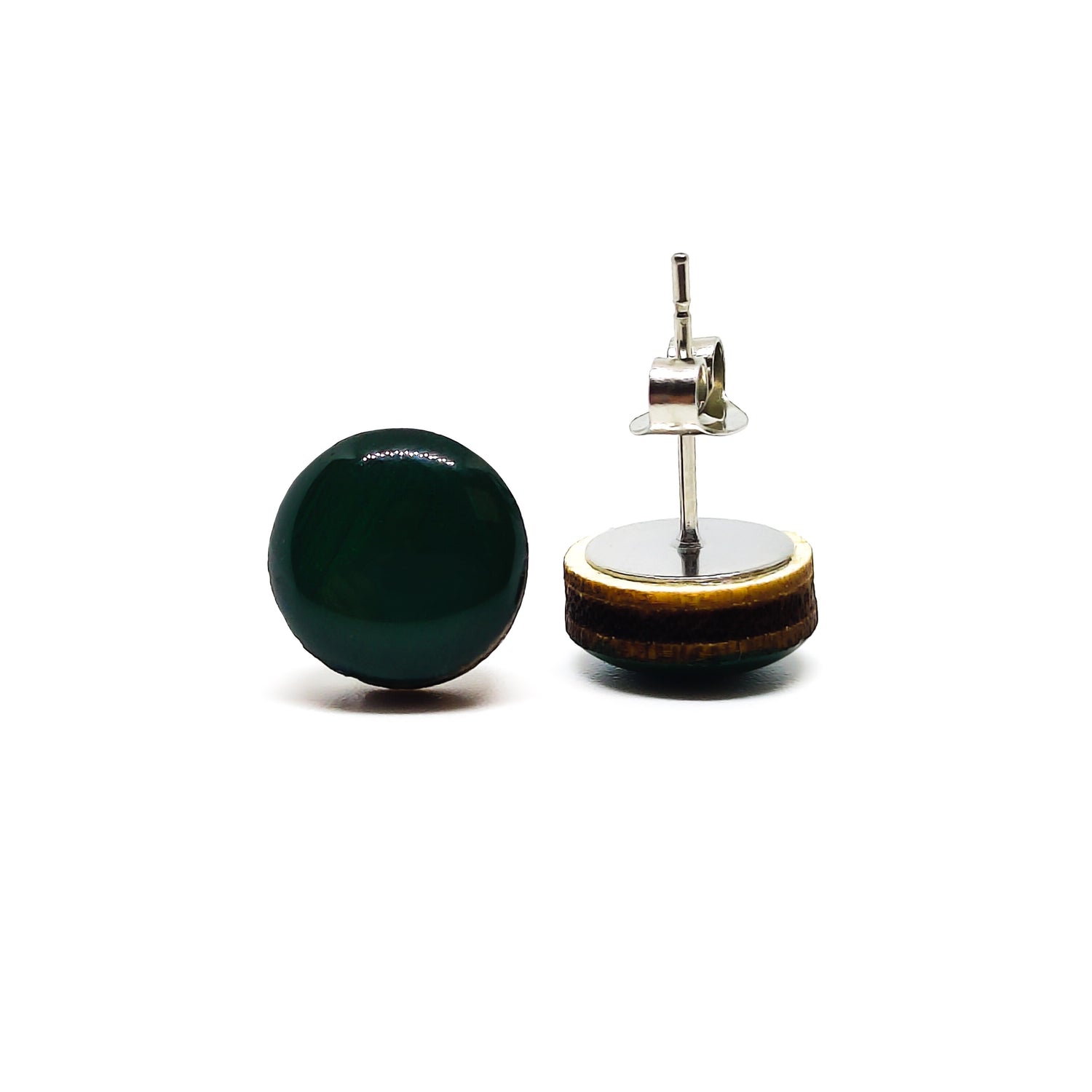 forest green stud earrings by candi cove designs everyday simple stud earrings for sensitive ears dot earrings