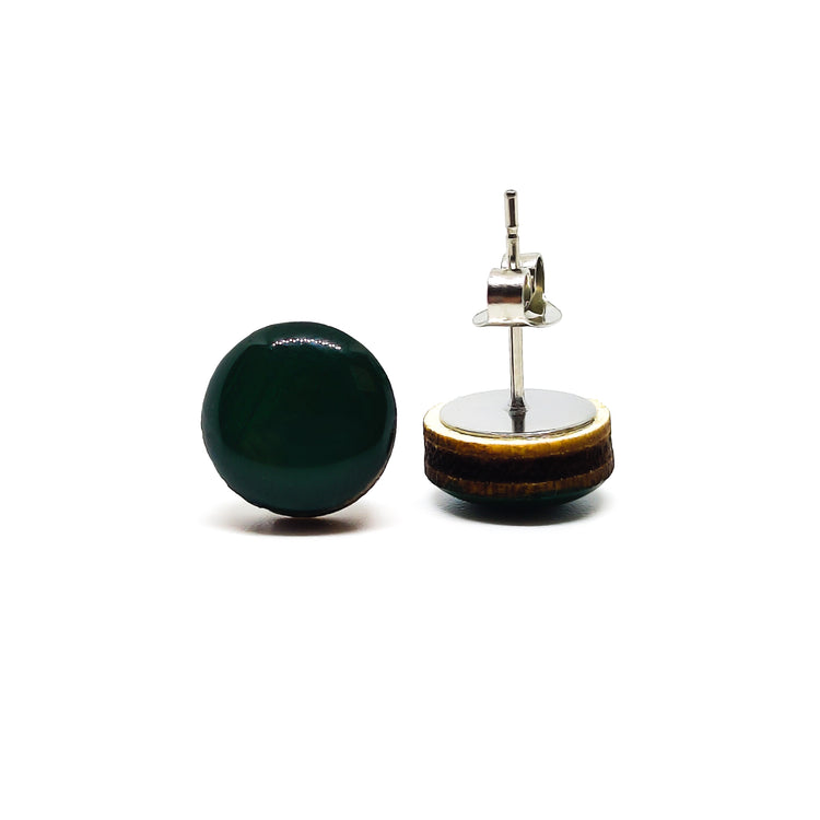 forest green stud earrings by candi cove designs everyday simple stud earrings for sensitive ears dot earrings