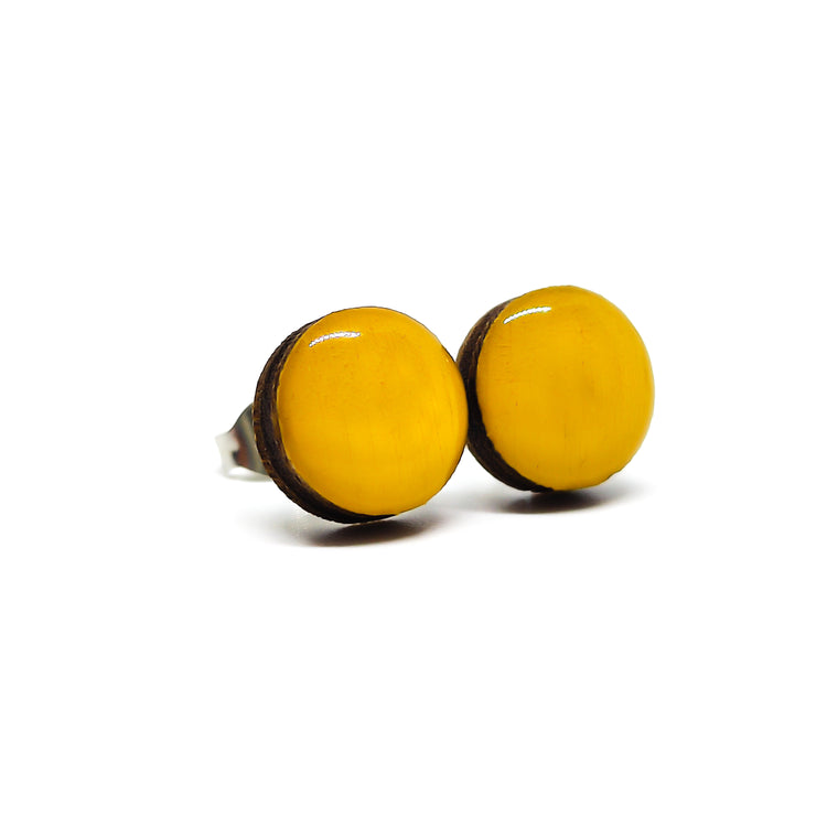 mustard yellow stud earrings by candi cove designs everyday simple stud earrings for sensitive ears