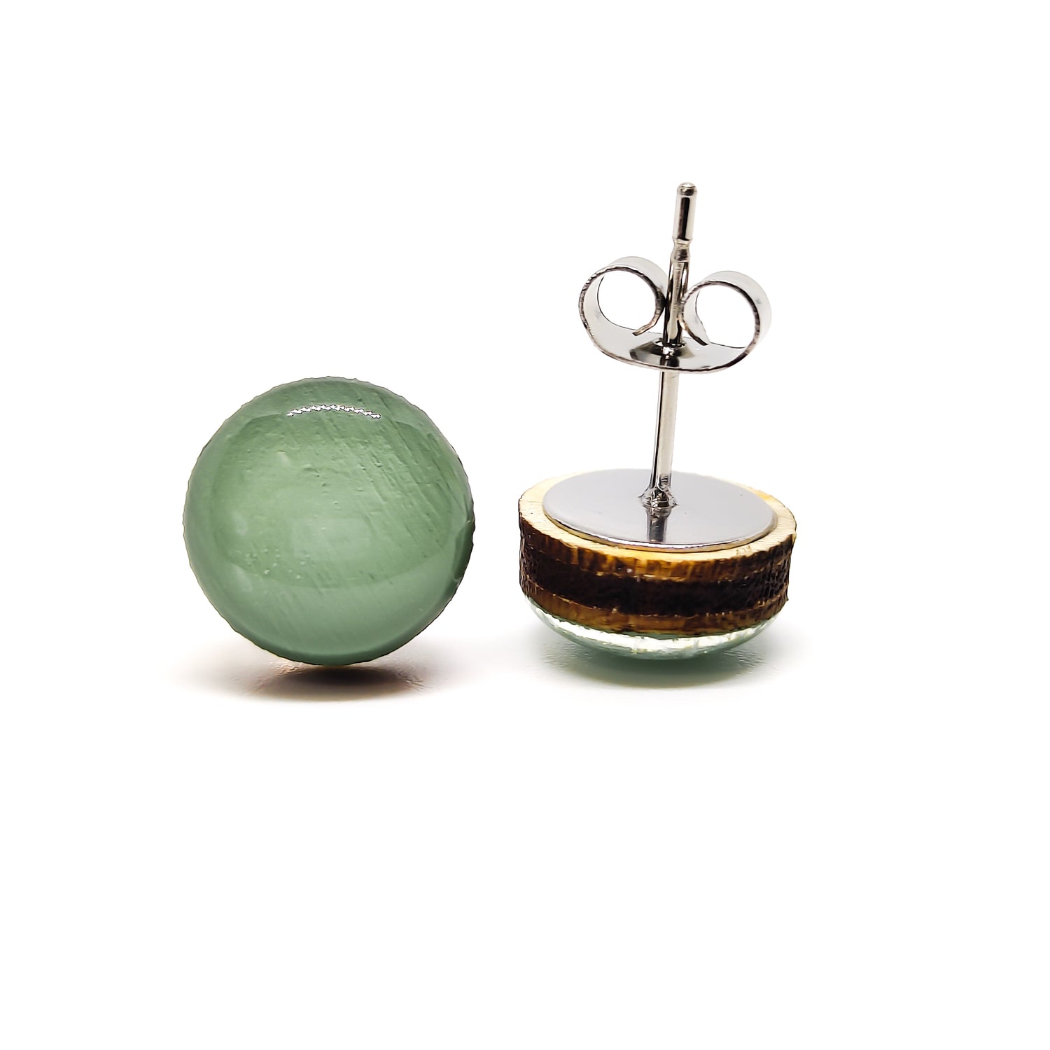 shrub green stud earrings by candi cove designs everyday simple stud earrings for sensitive ears