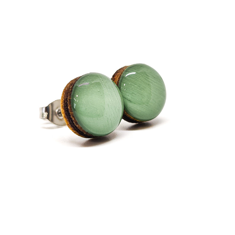shrub green stud earrings by candi cove designs everyday simple stud earrings for sensitive ears