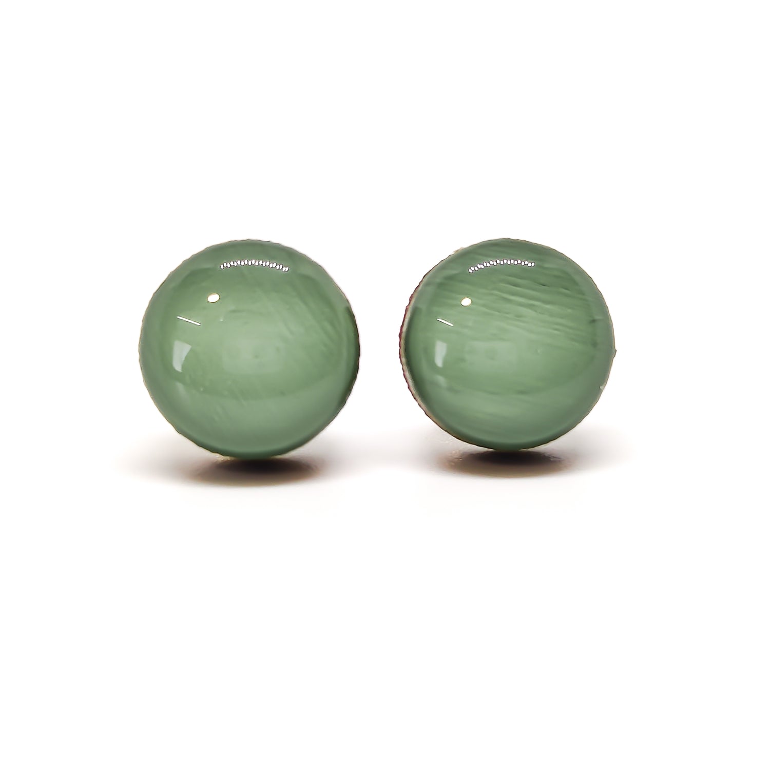 shrub green stud earrings by candi cove designs everyday simple stud earrings for sensitive ears