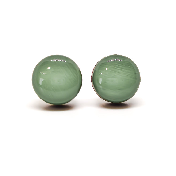 shrub green stud earrings by candi cove designs everyday simple stud earrings for sensitive ears