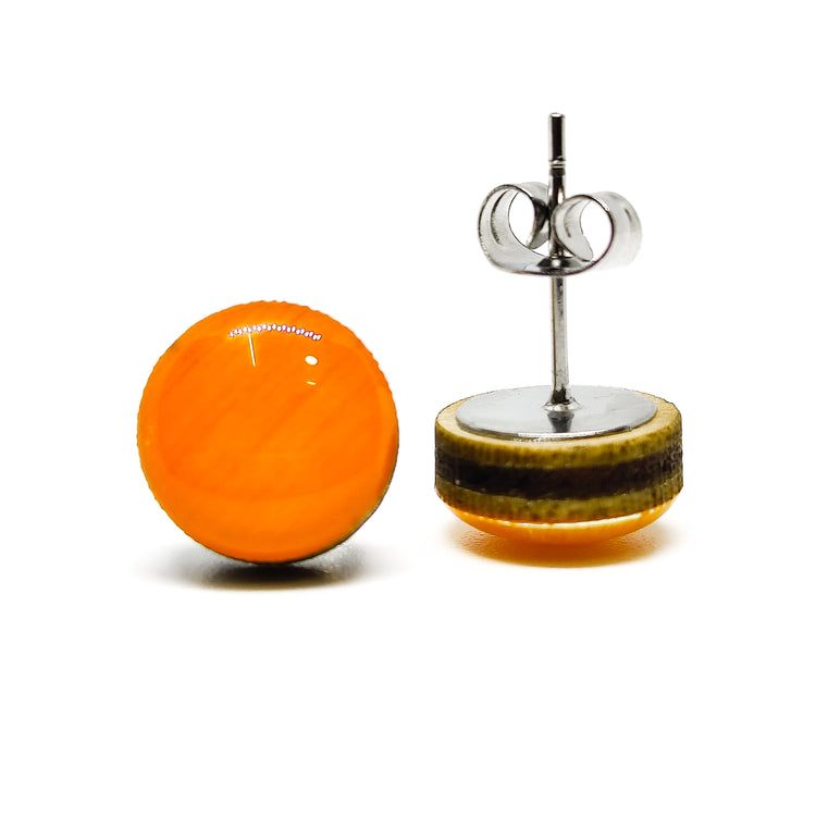 Tangerine Orange Stud Earrings by Candi Cove Designs