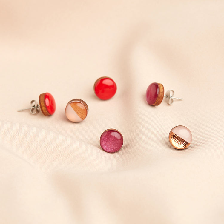 Lipstick Red Stud Earrings by Candi Cove Designs
