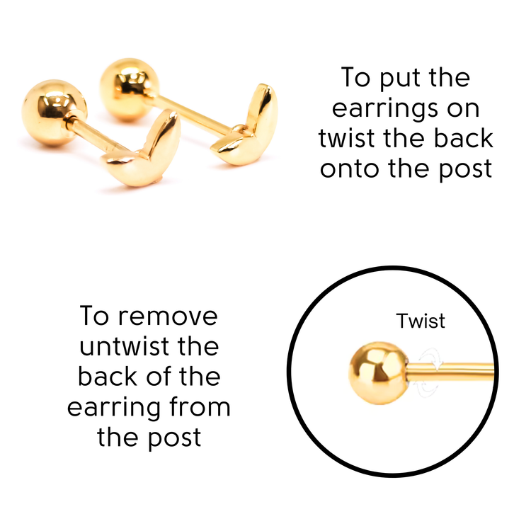 Two Flower Petals Stud Earrings, Tiny Screw on Flatback Nap, 18K Gold Flat Back Earrings for Piercing Jewelry Gift for Women