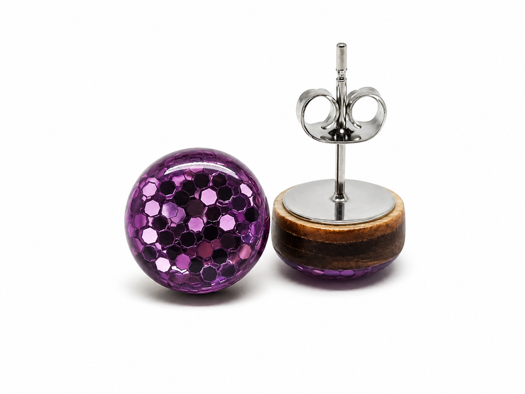 Light Purple Orchid Stud Earrings by Stainless Steel Posts Vibrant Color Dot Earrings Candi Cove Designs