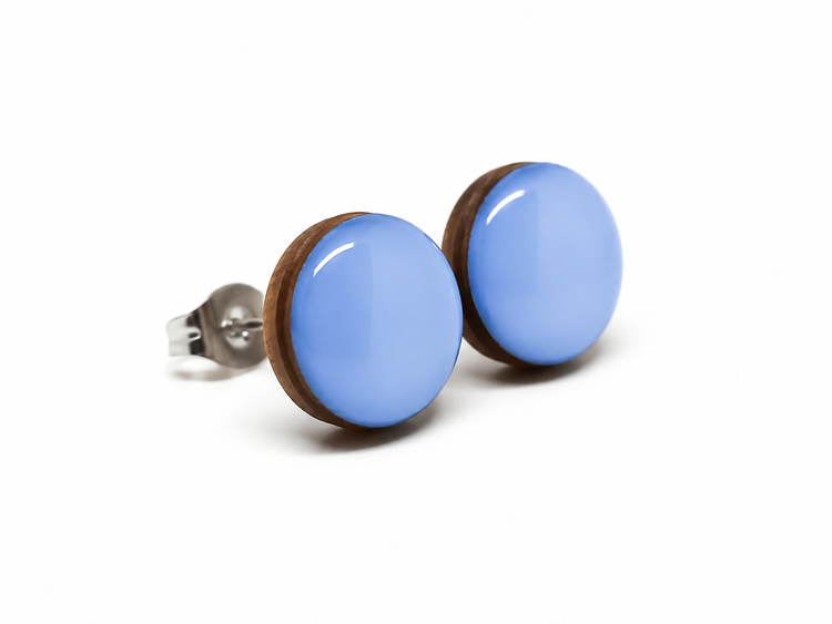 Corn Flower Blue Color Dot Vibrant Studs Earrings by Candi Cove Designs