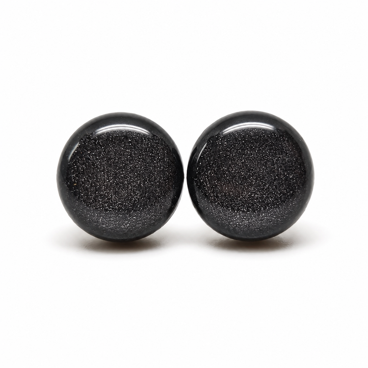 Gunmetal Grey Shimmer Stud Earrings by Candi Cove Designs