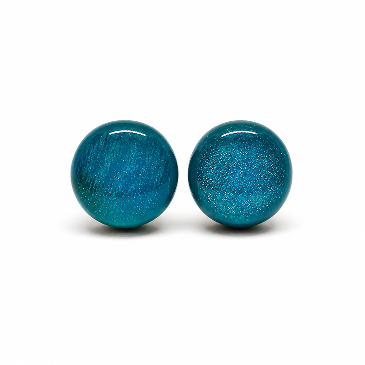 Turquoise Shimmer Stud Earrings by Candi Cove Designs