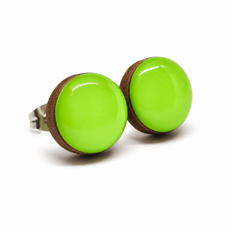 Lime Green Sorbet Stud Earrings by Candi Cove Designs
