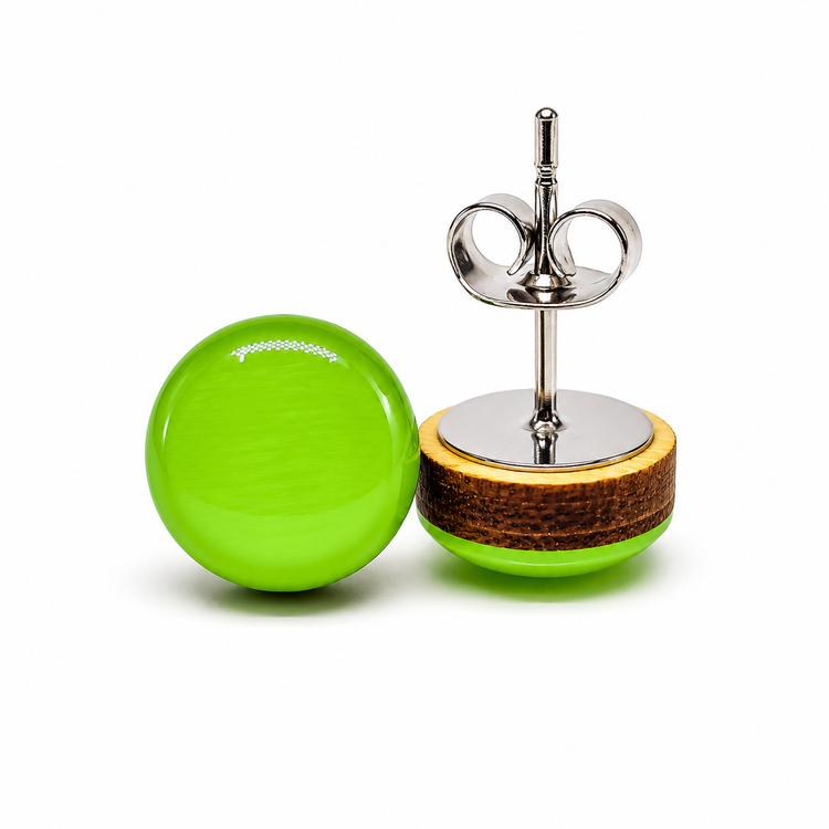 Lime Green Sorbet Stud Earrings by Candi Cove Designs