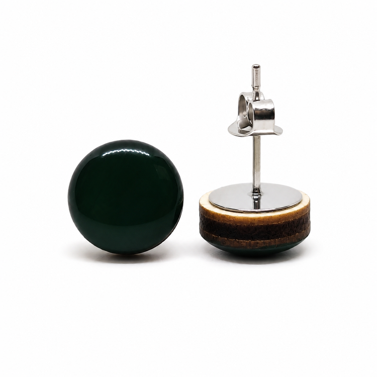 Black Stud Earrings by Candi Cove Designs