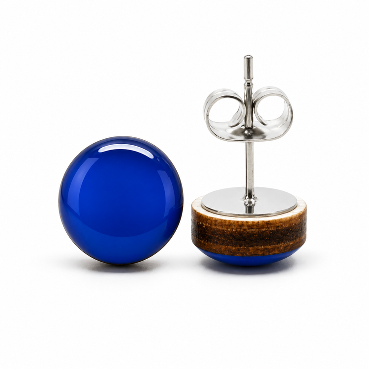 Royal Blue Stud Earrings by Candi Cove Designs