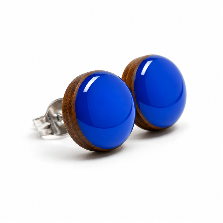 Royal Blue Stud Earrings by Candi Cove Designs