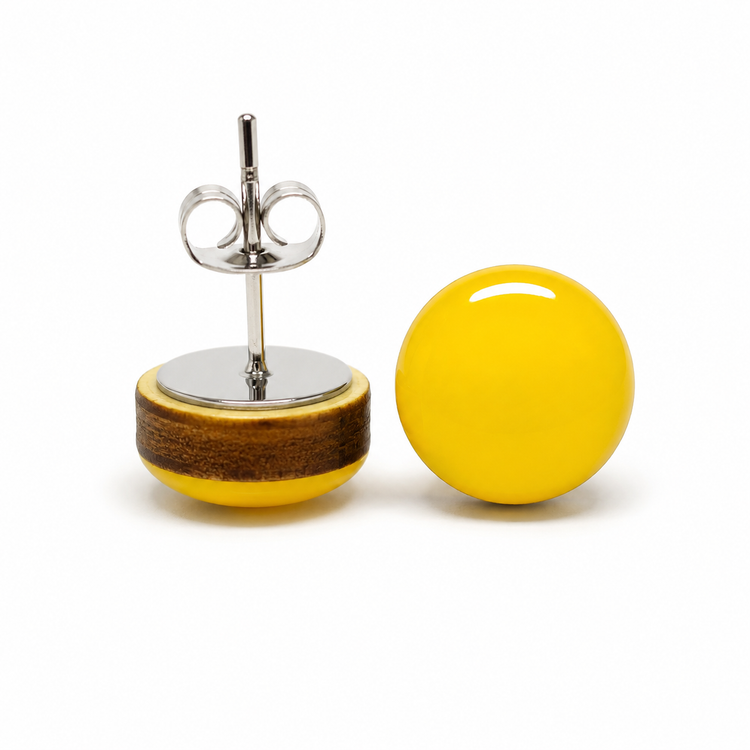 Bright Yellow Stud Earrings by Candi Cove Designs