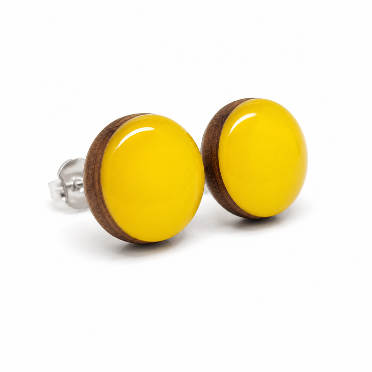 Bright Yellow Stud Earrings by Candi Cove Designs