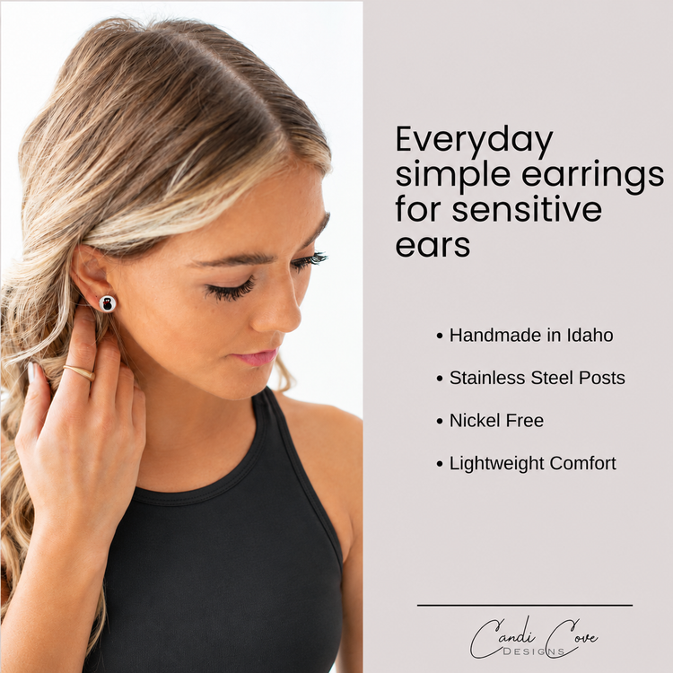 Kettlebells and Red Bows Stud Earrings by Candi Cove Designs