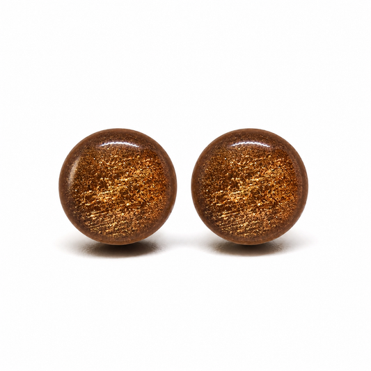 Carmel Espresso Shimmer Stud Earrings by Candi Cove Designs