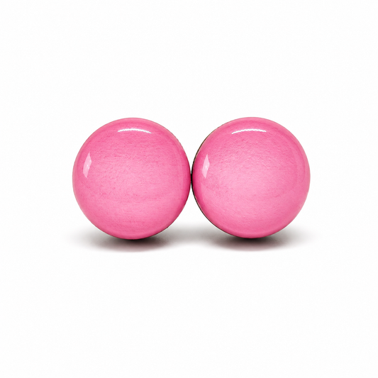 Bubble Gum Pink Stud Earrings by Candi Cove Designs