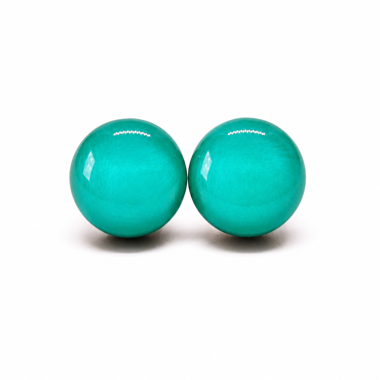 Teal Stud Earrings by Candi Cove Designs