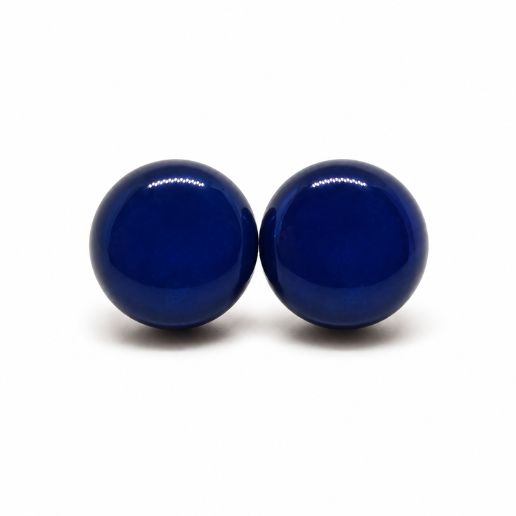 Navy Blue Stud Earrings by Candi Cove Designs