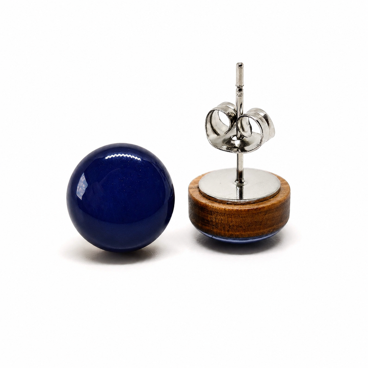 Navy Blue Stud Earrings by Candi Cove Designs