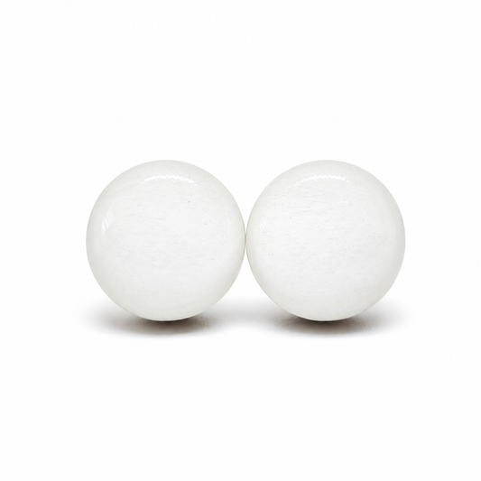 White Stud Earrings by Candi Cove Designs