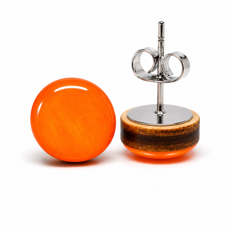 Neon Orange Stud Earrings by Candi Cove Designs